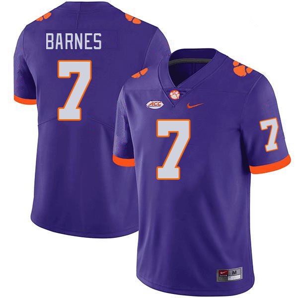 Men #7 Khalil Barnes Clemson Tigers College Football Jerseys Stitched-Purple